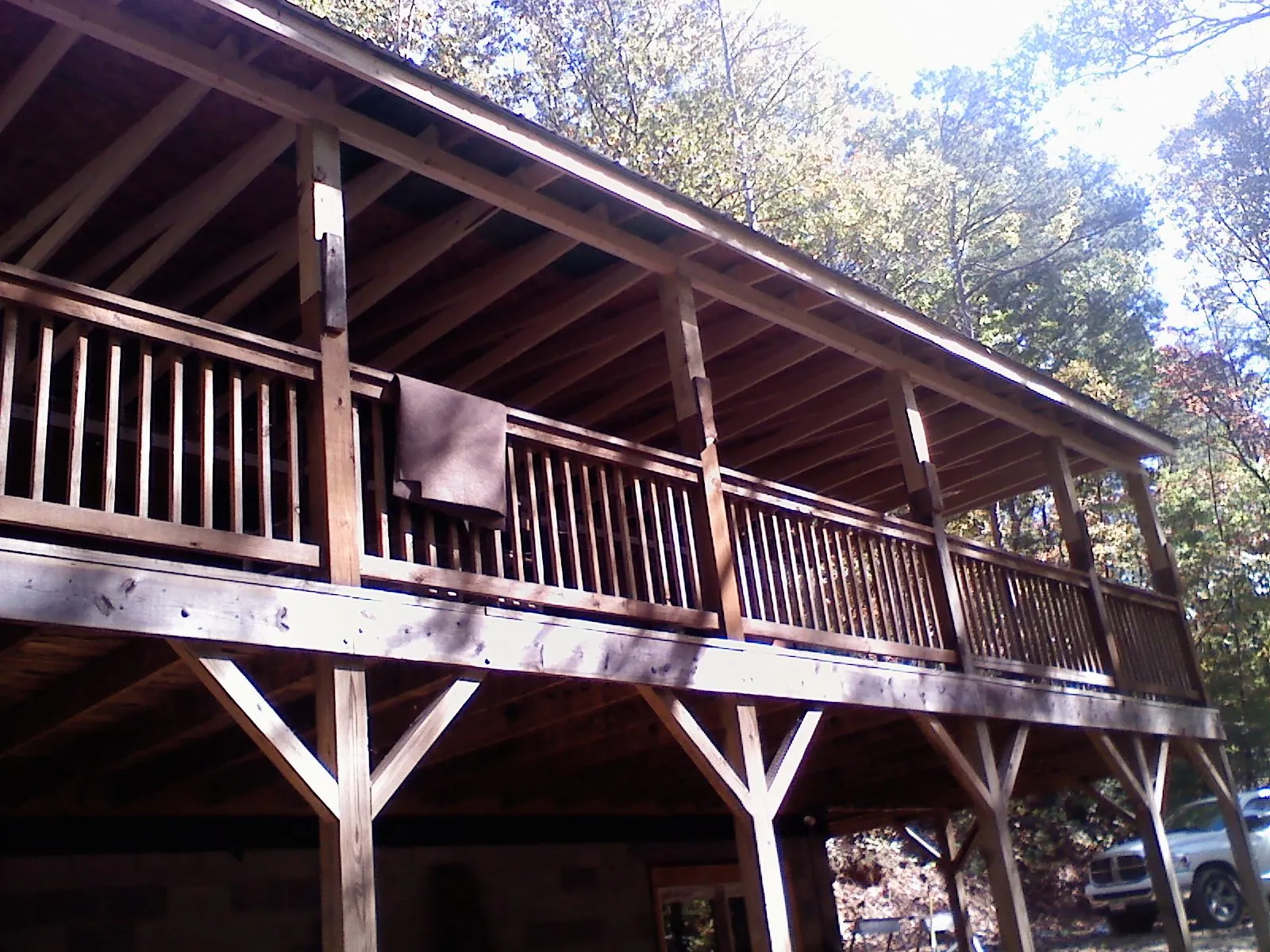 Timber framing under a new elevated porch and deck — Roof Leak Repair in Eden Prairie by Roofing Brothers